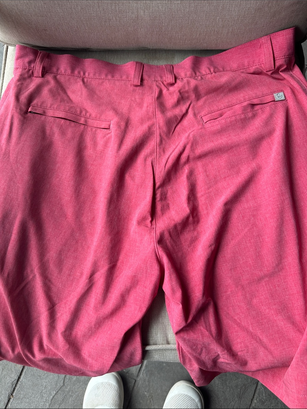 Peter Millar Rose Pink Flat-Front Casual Shorts